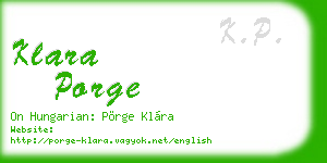 klara porge business card