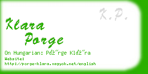 klara porge business card